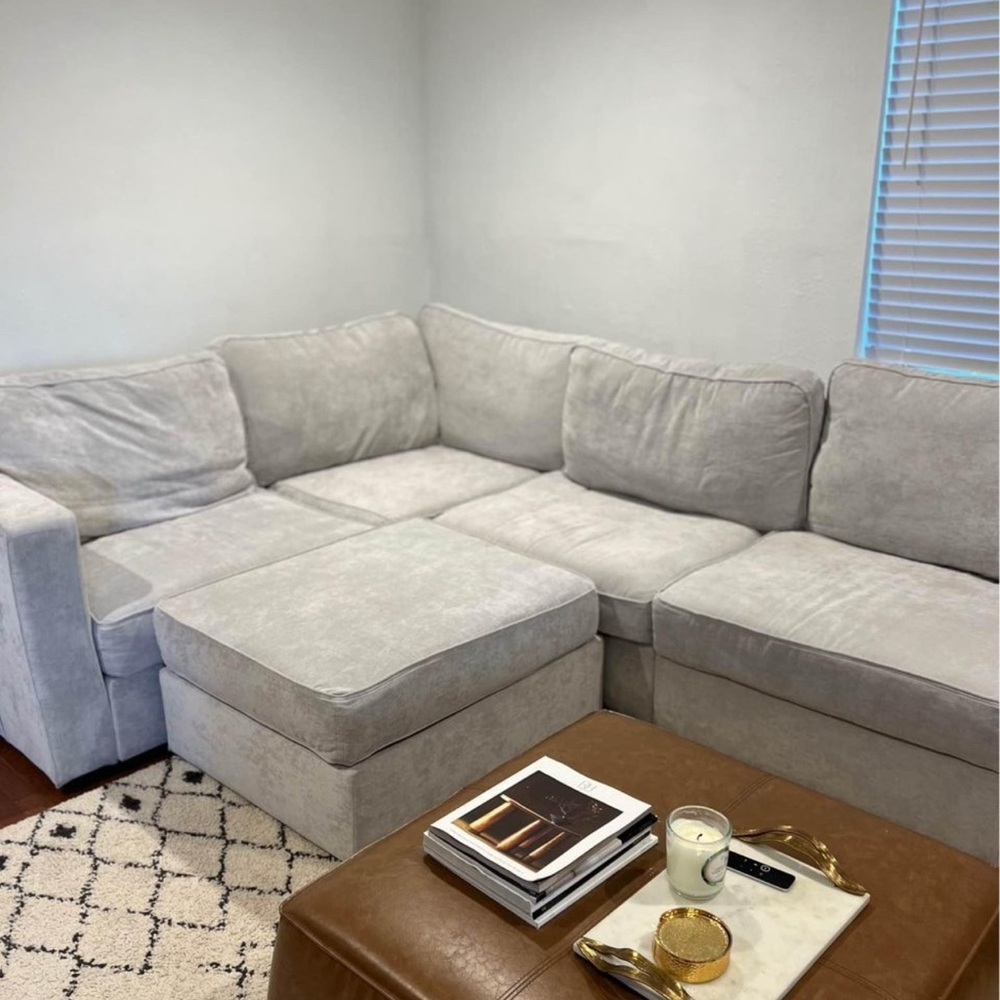 Sky Gray corded velvet  standard seat set Covers Lovesac - Picture 2 of 5
